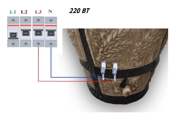 Схема подключения керамического тандыра для лепёшек Колос к 220В