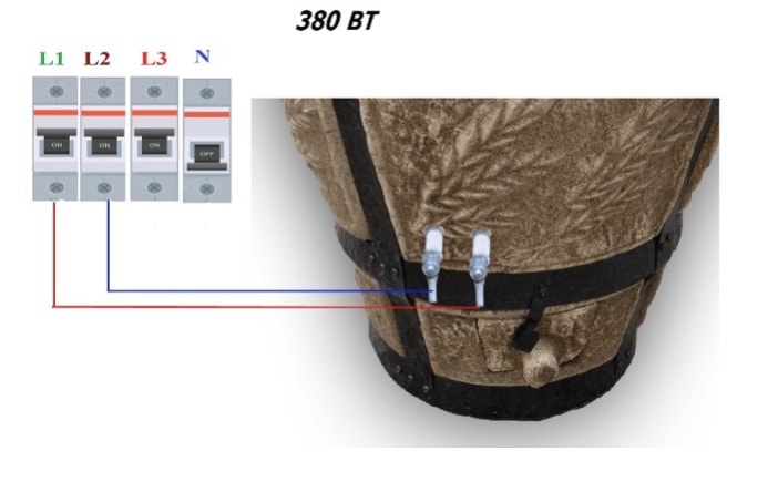 Схема подключения керамического тандыра для лепёшек Колос к 380В